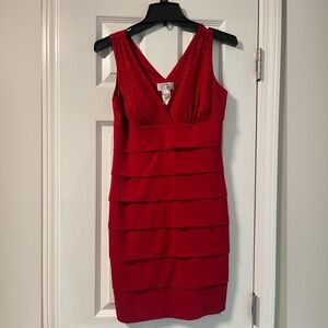Sweet Storm Red Layered Mini Dress
